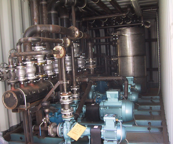 Wood pole treatment plant pumping centre